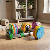 Haltères réglables BettWiser à système de cadran à variation de poids de 1 kg, conception brevetée, gain de place, verrouillage rapide, 20 kg, équipement de fitness pour la maison