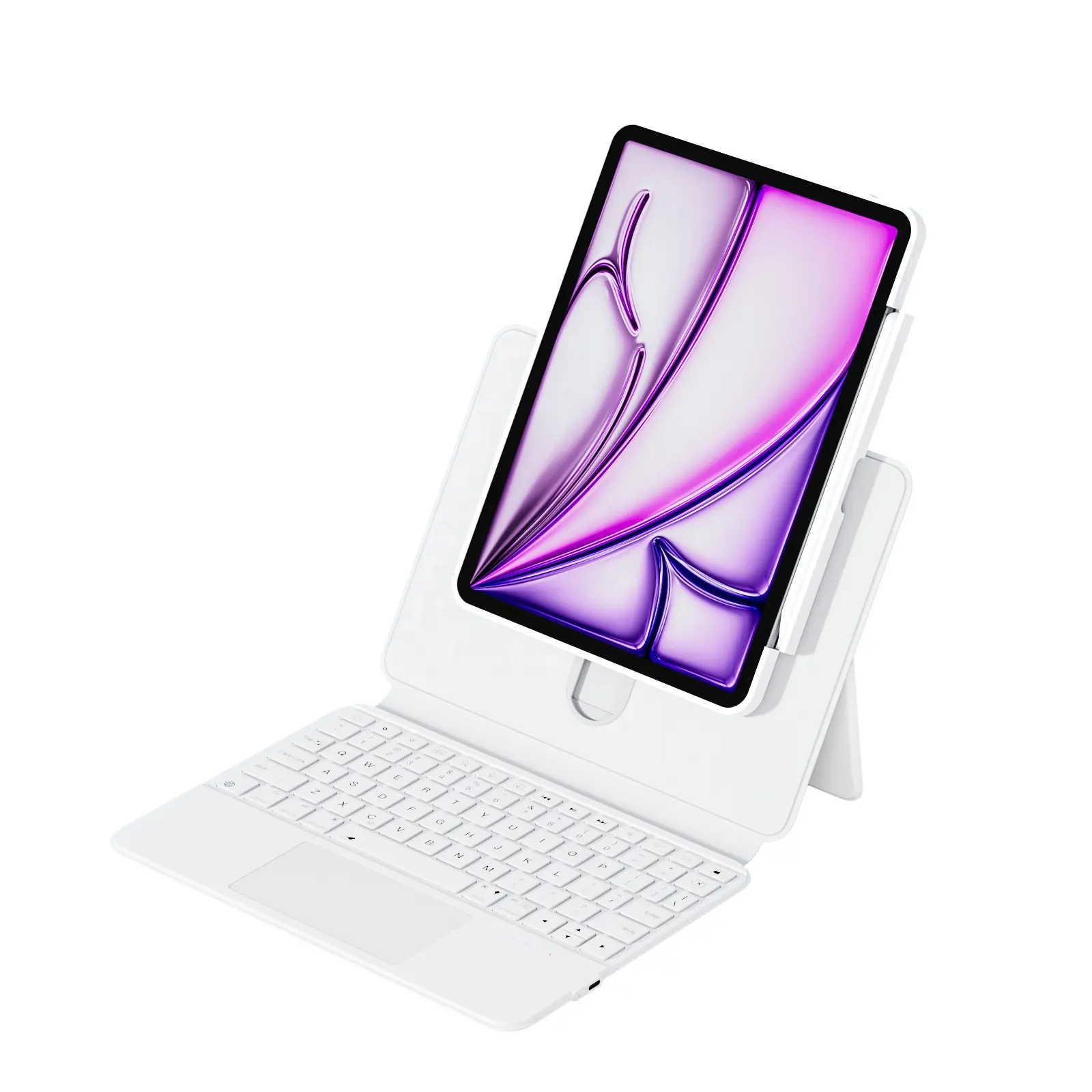 आईपैड स्मार्ट वायरलेस बीटी टैबलेट केस कवर फोलियो के लिए आईफैकोमॉल मैजिक कीबोर्ड केस एलईडी बैकलिट टचपैड अरबी कीबोर्ड के साथ