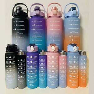 Gradient Color Workout Sport, Gift Custom Logo <b>Straw</b> <b>Plastic</b> Water Bottle 1500ml With Time Reminder Sports Outdoor Water Bottle/ - Product Image 5