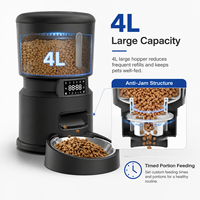 Mangkuk Pakan Hewan Peliharaan Otomatis Portabel Pintar WIFI untuk Kucing Anjing dengan Sensor Inframerah Kapasitas Besar 4L Kontrol Jarak Jauh