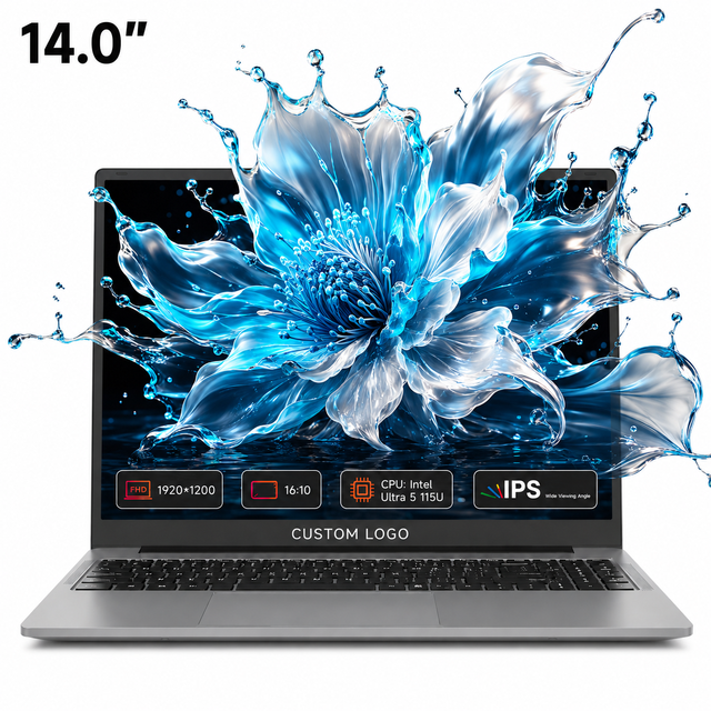 OEM Custom Intel Ultra 5 115U Laptop 14 Inch 1920x1200 Win11 Backlit Keyboard Fingerprint Unlock Slim Business Laptop in Stock