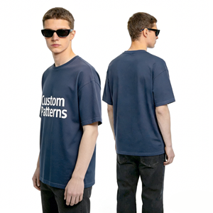 Camiseta de Hombre Talla Grande 100% Algodón Ecológico con Hombros Caídos y Logotipo Personalizado Serigrafiado para Hombre - Product Image 2