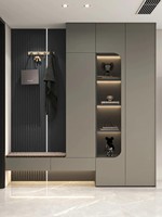 Meuble à chaussures OEM à tiroirs escamotables étroits, profil mince et peu encombrant, unité intégrée sur mesure pour entrée de petit appartement
