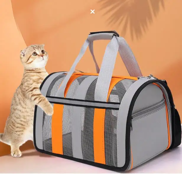Havayolu onaylı kediler köpekler ve küçük hayvanlar için evcil hayvan taşıyıcı askılı omuz çantası taşınabilir Pet seyahat taşıyıcısı