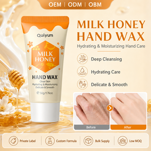 Cire pour les mains au miel et au lait QUIYUM 50g – Crème hydratante et nourrissante pour les mains – Soin quotidien pour la peau – Masque peel-off pour les mains au miel et au lait - Product Image 1