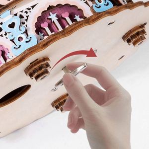 Musical <b>Boxes</b> Figurines Boys Girls Exquisite Birthday Cake Design Wooden <b>Music</b> Box - Product Image 5