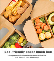 Récipients à emporter jetables pour aliments Boîtes à lunch à emporter en papier kraft brun