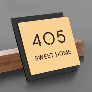 Support de plaque signalétique en aluminium gravé au design moderne pour mur et <span class=keywords><strong>porte</strong></span>, y compris plaque de numéro de maison - Product Image 5