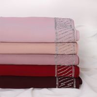 Écharpe Foulard Zifeng OEM Effet Scintillant Luxe Léger Industrie Lourde Diamants Bruts Qualité Angle Droit Gaze Chiffon Foulard Turban CE