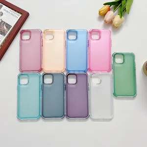Bright Nail Two-In-One Dreamy Three-In-One Frosted Transparent 4 Number Color Cell Phone Case for iPhone
