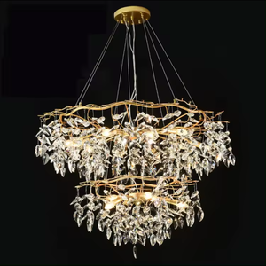 Modern Design K9 Crystal Rain Drop Chandelier Ballroom Villa Tree Branch Style pendant <b>light</b> for Living Room - Product Image 4