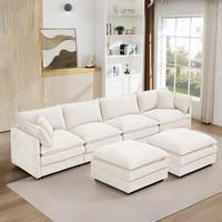 Ensemble de canapés modulaires en tissu chenille, écologiques, modernes, pour hôtel, salon, petit canapé, ottoman, en stock aux États-Unis