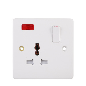 Presa a Muro Britannica a Tre Fori <span class=keywords><strong>Serie</strong></span> BG con 3 Uscite, Interruttore con NFC, Presa di Corrente Domestica <span class=keywords><strong>Bianca</strong></span> Tipo 86, Materiale PC Resistente al Fuoco - Product Image 2