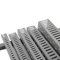 Goulotte de câblage PVC 25x25 pour gestion de câbles de rack de serveur, gris, à fente ouverte, pour câbles industriels