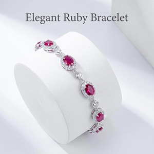 Pulsera de Plata de Ley S925 con Zafiro Padparadscha, Adorno de Piedras Preciosas de Colores de Alta Gama, Pulsera de Joyería al por Mayor - Product Image 1