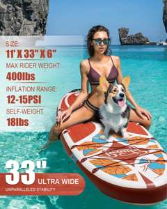 Planche de paddle gonflable ultra large de 33 pouces, nouvelle conception, livraison rapide, planche de paddle gonflable Drop Stitch - Product Image 4