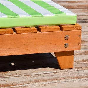 Sunny Sprout Kids' <b>Outdoor</b> <b>Lounger</b> with Matching Striped Umbrella children's Patio Chaise Lounge single <b>chair</b> and side table - Product Image 6