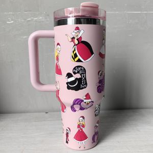 Gobelet isotherme en acier inoxydable 30/40 oz, motif princesse de dessin animé, avec poignée, pour voiture, vente chaude, personnalisable et tendance - Product Image 6