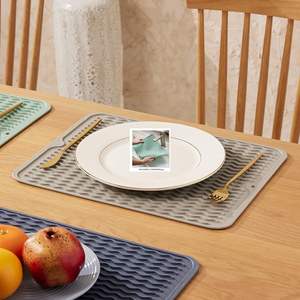 Экологичный кухонный счетчик многоцелевой коврик для сушки термостойкий силиконовый коврик для сушки посуды - Product Image 5