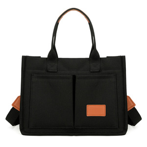 Sacs fourre-tout en toile personnalisés avec logo pour femmes, avec bouton ou fermeture éclair, pour le travail, l'université, les courses, <span class=keywords><strong>sac</strong></span> à bandoulière en toile pour enseignants et infirmières - Product Image 5