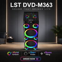 Speaker Pesta Kayu BKK OEM 500W RMS Dual 12 Inch dengan Lampu LED RGB, Sistem Suara Karaoke BT