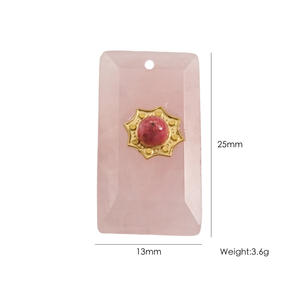 Yiwu DAICY оптовая продажа «сделай сам» квадратная Подвеска из натурального камня аметист лазурит Таро Подвеска Аксессуары - Product Image 6