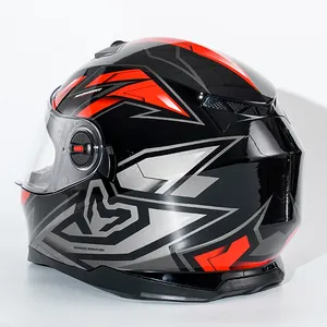 Dot Certification casco moto di alta qualità OEM ODM Custom casco moto doppio visiera adulti casco Full Face
