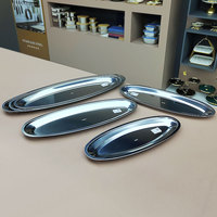 Assiette ovale en acier inoxydable à prix abordable, plateau de service pour poisson, œufs et aliments, style chinois
