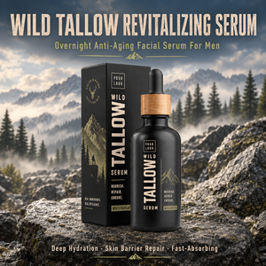 Sérum Anti-Âge Homme OEM : Lisse les Rides, Raffermit, Revitalise les Peaux Ternes et Fatiguées – Sérum Naturel Botanique à l'Acide Hyaluronique et au Suif - Product Image 1
