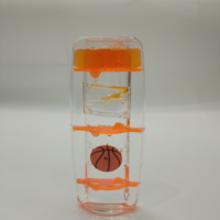Minuteur à mouvement liquide à gouttes d'huile flottantes à 3 couches, jouet sensoriel à bulles, sablier de basketball, ornement de bureau, décoration maison et bureau