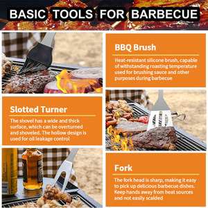 Accessori completi per Barbecue <span class=keywords><strong>Set</strong></span> di strumenti per Barbecue 5 pezzi <span class=keywords><strong>Set</strong></span> di strumenti per griglia per Barbecue per Barbecue all'aperto utensili per Barbecue da campeggio - Product Image 5