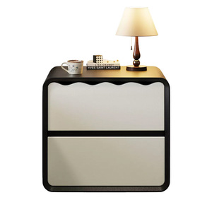 Table de chevet minimaliste en bois massif, design soigné, esthétique unique, armoire de rangement créative pour chambre à coucher - Product Image 6