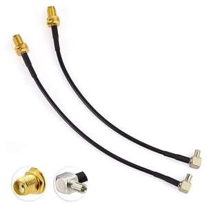 RG174 20cm Pigtail RF Extension <span class=keywords><strong>Cable</strong></span> Noir avec SMA Male à TS9 CRC9 Jumper Pigtail pour Routeur/Antennes de Communication - Product Image 2