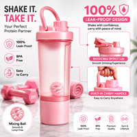 Bouteille de sport en plastique 400 ml pour adultes, anti-fuite, écologique, résistante à l'eau bouillante, avec couvercle à vis, idéale pour les protéines en poudre, parfaite pour les voyages et la salle de sport