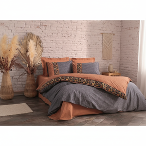 ชุดผ้าห่มคู่ลายเรียบ Dalila Cinnamon Folk Ark ผ้าฝ้ายสำหรับใช้ในบ้าน - Product Image 3