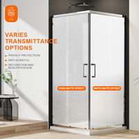 Película de Privacidad Esmerilada de PVC Blanco Mate Moderna y Popular, Rollo Decorativo Adhesivo Estático Opaco para Ventanas, Diseño de 10mil