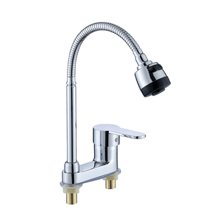 Robinet <span class=keywords><strong>mitigeur</strong></span> monocommande chaud/froid pour lavabo de salle de bain, en alliage de zinc, à poser sur comptoir, avec cartouche céramique - Product Image 6