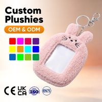 Adorabile Porta Fotocard a Forma di Gatto Viola, Peluche Super Morbido con Imbottitura in Cotone PP per Bambine e Ragazze