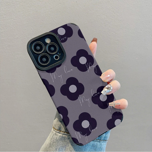 Custodia per cellulare in pelle artificiale TPU con stampa floreale <span class=keywords><strong>viola</strong></span> <span class=keywords><strong>scuro</strong></span> Art English per <span class=keywords><strong>iPhone</strong></span> X, XR, 11, 12, 13, 14, 15, 16, 17, 18 Pro Max - Product Image 4