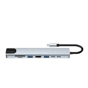 ODM原始设备制造商集线器USB至C型适配器USB 3.0分离器小米笔记本电脑RJ45笔记本电脑的几个端口