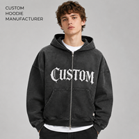 Hoodies de luxe surdimensionnés à col zippé dissimulé, broderie personnalisée, motif léopard, style streetwear, poids lourd