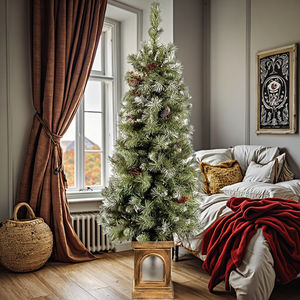 <span class=keywords><strong>Sapin</strong></span> <span class=keywords><strong>de</strong></span> Noël <span class=keywords><strong>de</strong></span> 1,20 m pré-éclairé, mini arbres artificiels, base dorée, floqué <span class=keywords><strong>de</strong></span> neige, 86 lumières LED blanc chaud, épicéa, ignifuge, pour la maison - Product Image 5