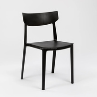 Chaise de salle à manger en plastique polypropylène noir empilable ergonomique