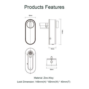 Serrure intelligente motorisée Liliwise T30, serrure de porte, serrure électronique, serrure numérique, serrure de porte intelligente rétrofit - Product Image 5