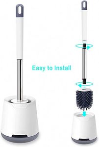 Ensemble brosse et support pour toilettes en silicone, brosse de nettoyage douce pour cuvette de toilettes, sans rayures - Product Image 3