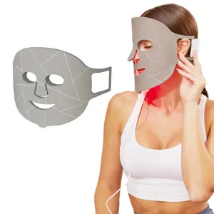 Портативная силиконовая светодиодная маска для лица для путешествий и домашнего использования с инфракрасной терапией