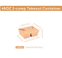 Boîtes alimentaires en papier kraft de qualité alimentaire pour emporter, jetables, pour restaurants, emballages pour repas à emporter