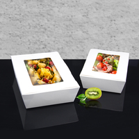 Boîte à lunch à fenêtre visible en papier kraft biodégradable avec logo personnalisé pour emballage à emporter de salade de sushi