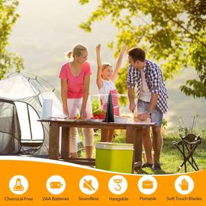 Ventilador Portátil con Gancho para 2-4 Paquetes, Pulverizador de Acero Inoxidable para Pesticidas, Ecológico, Desechable, para Interiores/Exteriores, Picnic, Moscas - Product Image 2