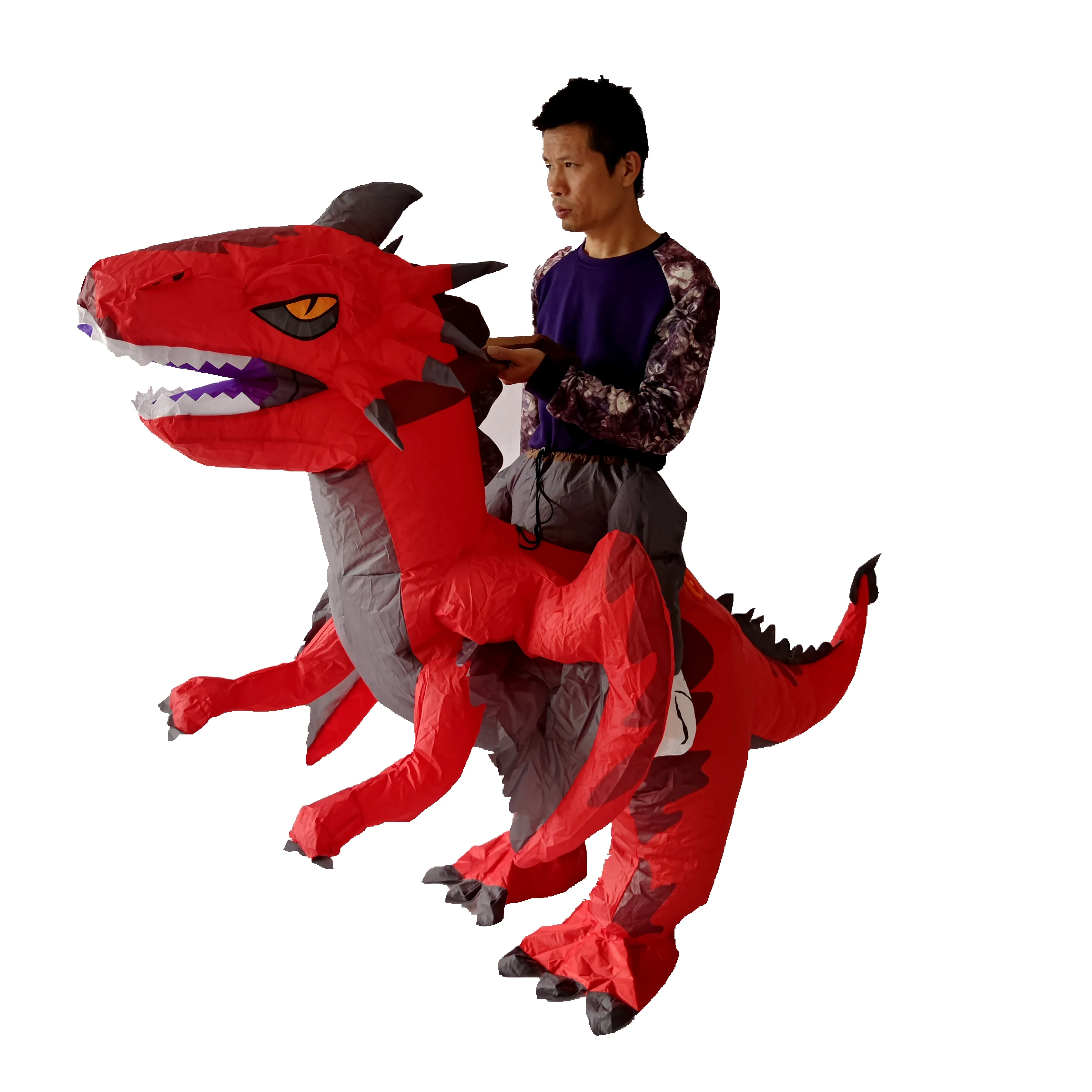 Halloween Party Dress Inflatable Dinosaur Costume Blow Up Inflatable Clothing For Adult.